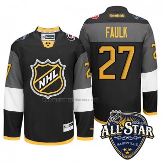 Camiseta Hockey 2016 All Star Carolina Hurricanes Justin Faulk Negro