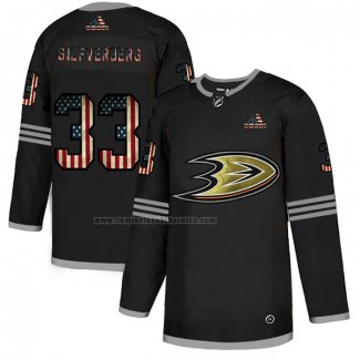 Camiseta Hockey Anaheim Ducks Jakob Silfverberg 2020 USA Flag Negro