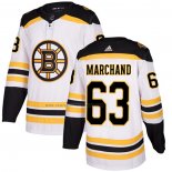 Camiseta Hockey Boston Bruins Brad Marchand Autentico Stitched Blanco