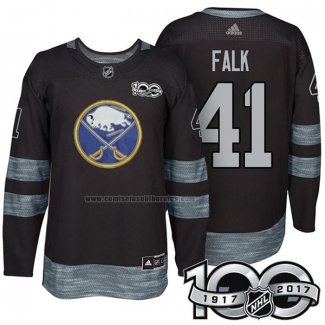 Camiseta Hockey Buffalo Sabres Justin Falk 1917-2017 100th Aniversario Negro