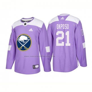 Camiseta Hockey Buffalo Sabres Kyle Okposo Autentico 2018 Fights Cancer Violeta