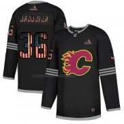 Camiseta Hockey Calgary Flames Troy Brouwer 2020 USA Flag Negro