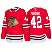 Camiseta Hockey Chicago Blackhawks Gustav Forsling 2018 Rojo