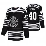 Camiseta Hockey Chicago Blackhawks John Hayden 2019 Winter Classic Negro