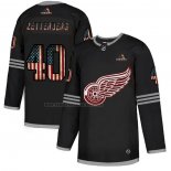 Camiseta Hockey Detroit Red Wings Henrik Zetterberg 2020 USA Flag Negro