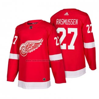 Camiseta Hockey Detroit Red Wings Michael Rasmussen Autentico Primera 2018 Rojo