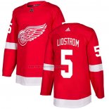 Camiseta Hockey Detroit Red Wings Nicklas Lidstrom Primera Autentico Rojo