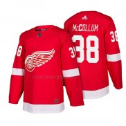 Camiseta Hockey Detroit Red Wings Tom Mccollum Autentico Primera 2018 Rojo