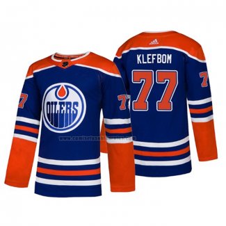 Camiseta Hockey Edmonton Oilers Oscar Klefbom Alterno Autentico Azul