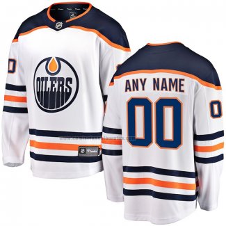 Camiseta Hockey Edmonton Oilers Personalizada Segunda Blanco