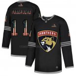 Camiseta Hockey Florida Panthers Jonathan Huberdeau 2020 USA Flag Negro