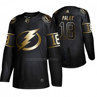 Camiseta Hockey Golden Edition Tampa Bay Lightning Ondrej Palat Autentico Negro