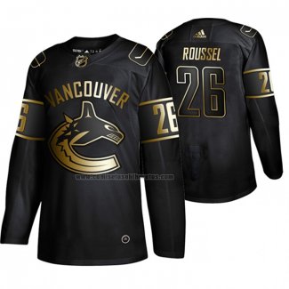 Camiseta Hockey Golden Edition Vancouver Canucks Antoine Roussel Autentico Negro