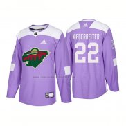 Camiseta Hockey Minnesota Wild Niederreiter Autentico 2018 Fights Cancer Violeta