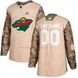 Camiseta Hockey Minnesota Wild Personalizada Autentico 2017 Veterans Day Camuflaje