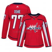 Camiseta Hockey Mujer Washington Capitals T.j. Oshie Primera Autentico Jugador Rojo