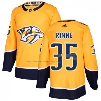 Camiseta Hockey Nashville Predators Pekka Rinne Primera Autentico Amarillo