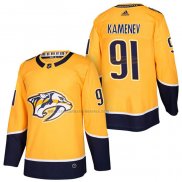 Camiseta Hockey Nashville Predators Vladislav Kamenev Autentico Primera 2018 Amarillo