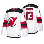 Camiseta Hockey New Jersey Devils Nico Hischier 2018 Blanco