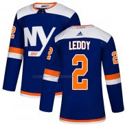 Camiseta Hockey New York Islanders Nick Leddy Autentico Alterno Azul