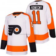 Camiseta Hockey Philadelphia Flyers Travis Konecny Autentico Segunda 2018 Blanco