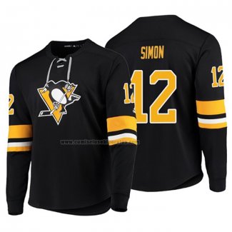 Camiseta Hockey Pittsburgh Penguins Dominik Simon Platinum Negro