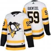 Camiseta Hockey Pittsburgh Penguins Jake Guentzel Autentico Segunda 2018 Blanco