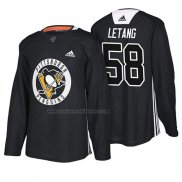 Camiseta Hockey Pittsburgh Penguins Kris Letang New Season Practice Negro