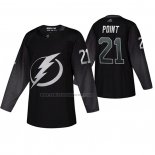 Camiseta Hockey Tampa Bay Lightning Brayden Point Alterno Negro