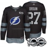 Camiseta Hockey Tampa Bay Lightning Jonathan Drouin 1917-2017 100th Aniversario Negro