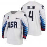 Camiseta Hockey USA Chad Billins 2018 Olympic Blanco