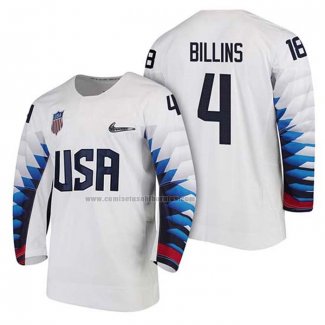 Camiseta Hockey USA Chad Billins 2018 Olympic Blanco