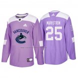 Camiseta Hockey Vancouver Canucks Jacob Markstrom 2018 Fights Cancer Violeta