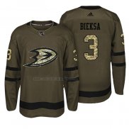 Camiseta Hockey Anaheim Ducks Kevin Bieksa Salute To Service Verde Militar