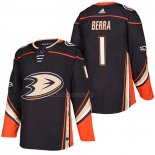 Camiseta Hockey Anaheim Ducks Reto Berra Primera Autentico 2018 Negro