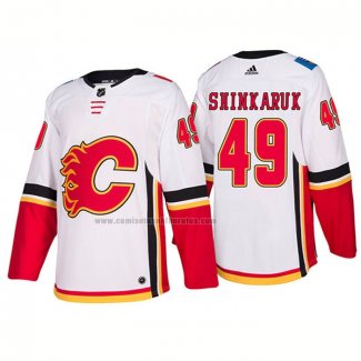 Camiseta Hockey Calgary Flames Hunter Shinkaruk Segunda Premier 2017-2018 Blanco