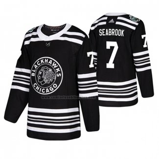 Camiseta Hockey Chicago Blackhawks Brent Seabrook 2019 Winter Classic Negro