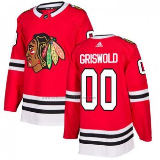 Camiseta Hockey Chicago Blackhawks Clark Griswold Primera Autentico Rojo