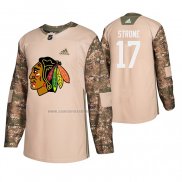 Camiseta Hockey Chicago Blackhawks Dylan Strome Veterans Day Camuflaje