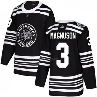 Camiseta Hockey Chicago Blackhawks Keith Magnuson Autentico 2019 Winter Classic Negro