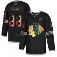 Camiseta Hockey Chicago Blackhawks Patrick Kane 2020 USA Flag Negro