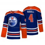 Camiseta Hockey Edmonton Oilers Kris Russell Alterno Autentico Azul