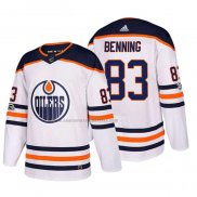 Camiseta Hockey Edmonton Oilers Matt Benning 2018 Blanco