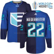 Camiseta Hockey Europa Nino Niederreiter Premier 2016 World Cup Azul