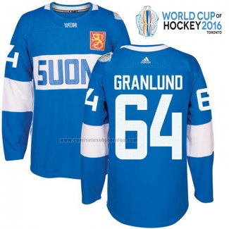 Camiseta Hockey Finlandia Mikael Granlund Premier 2016 World Cup Azul