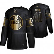 Camiseta Hockey Golden Edition Edmonton Oilers Mike Smith Autentico Negro