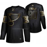 Camiseta Hockey Golden Edition St. Louis Blues Ryan O'reilly Autentico Negro