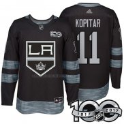 Camiseta Hockey Los Angeles Kings Anze Kopitar 1917-2017 100th Aniversario Negro