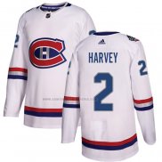 Camiseta Hockey Montreal Canadiens Doug Harvey Autentico 2017 100 Classic Blanco