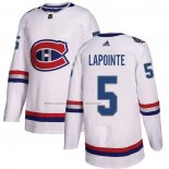 Camiseta Hockey Montreal Canadiens Guy Lapointe Autentico 2017 100 Classic Blanco